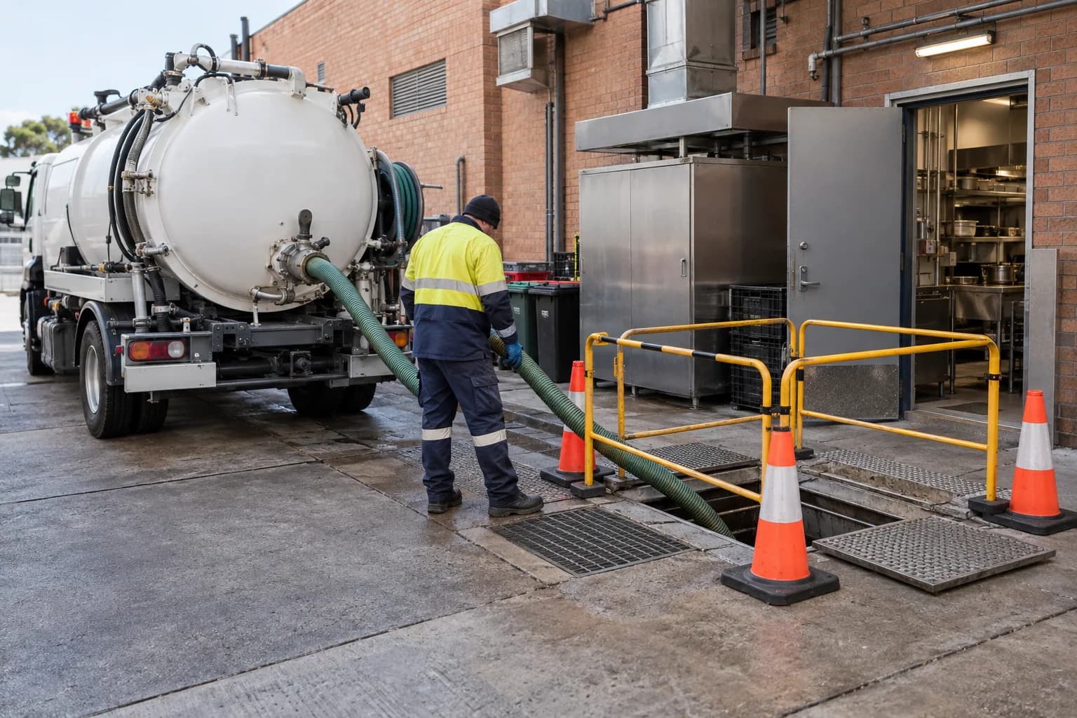 Illustrative grease-trap service setting in Melbourne